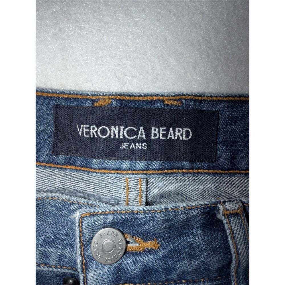 Veronica Beard Taylor Relaxed Wide Leg Jeans Blue Denim High Rise Cuffed Hem 30 - Picture 10 of 13